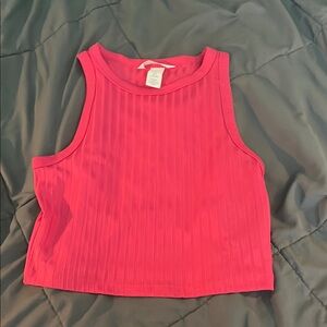 Sleeveless Ribbed Pink Top